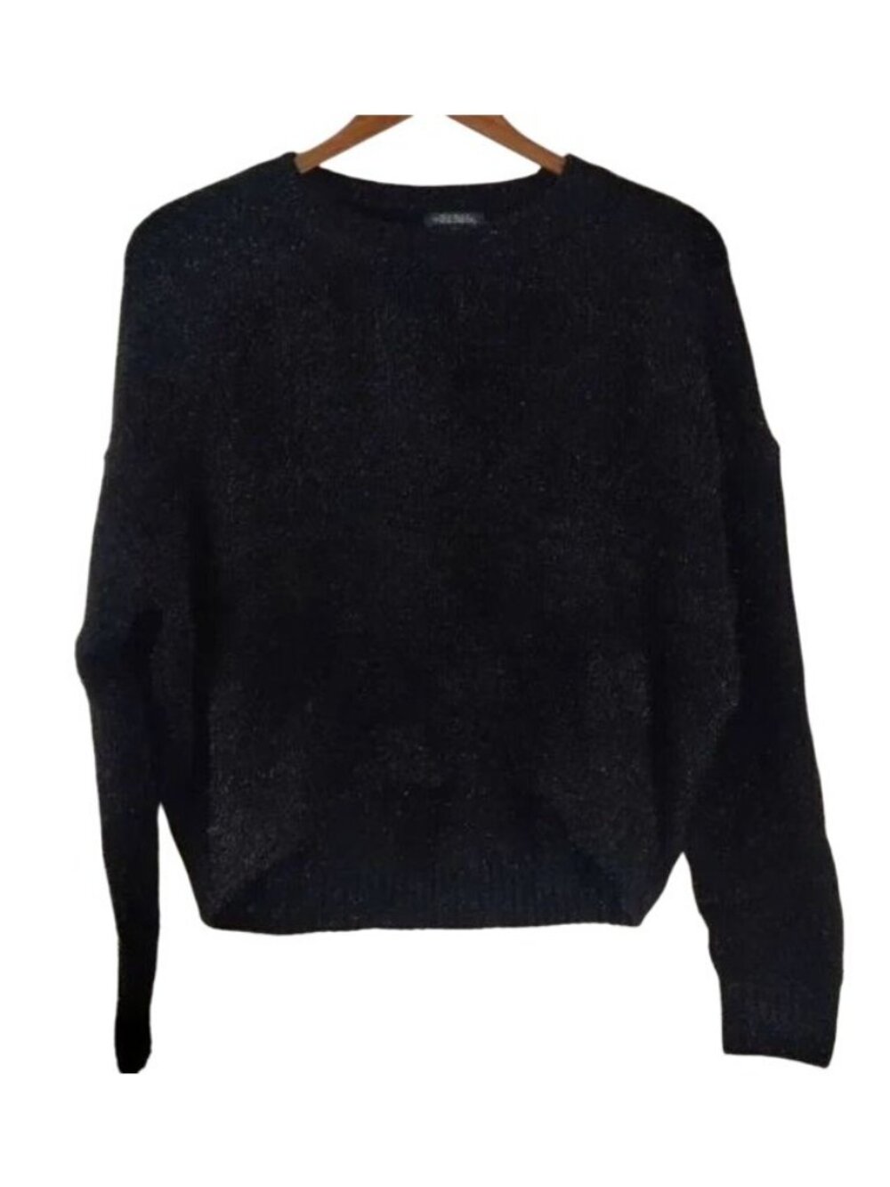 Wild Fable Black Glittery Knit Sweater 2XL Relaxed Fit Long Sleeve Soft Acrylic